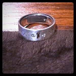 Tiffany & Co double diamond lock key ring.